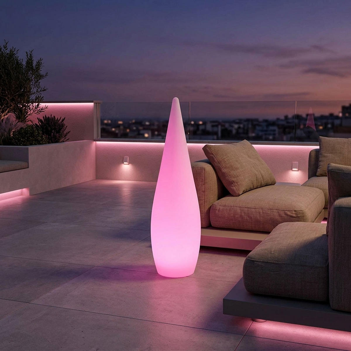 LED AUSSENLEUCHTE VASCON Weiß - Weiß, Kunststoff (24/24/96cm) - Globo Lighting