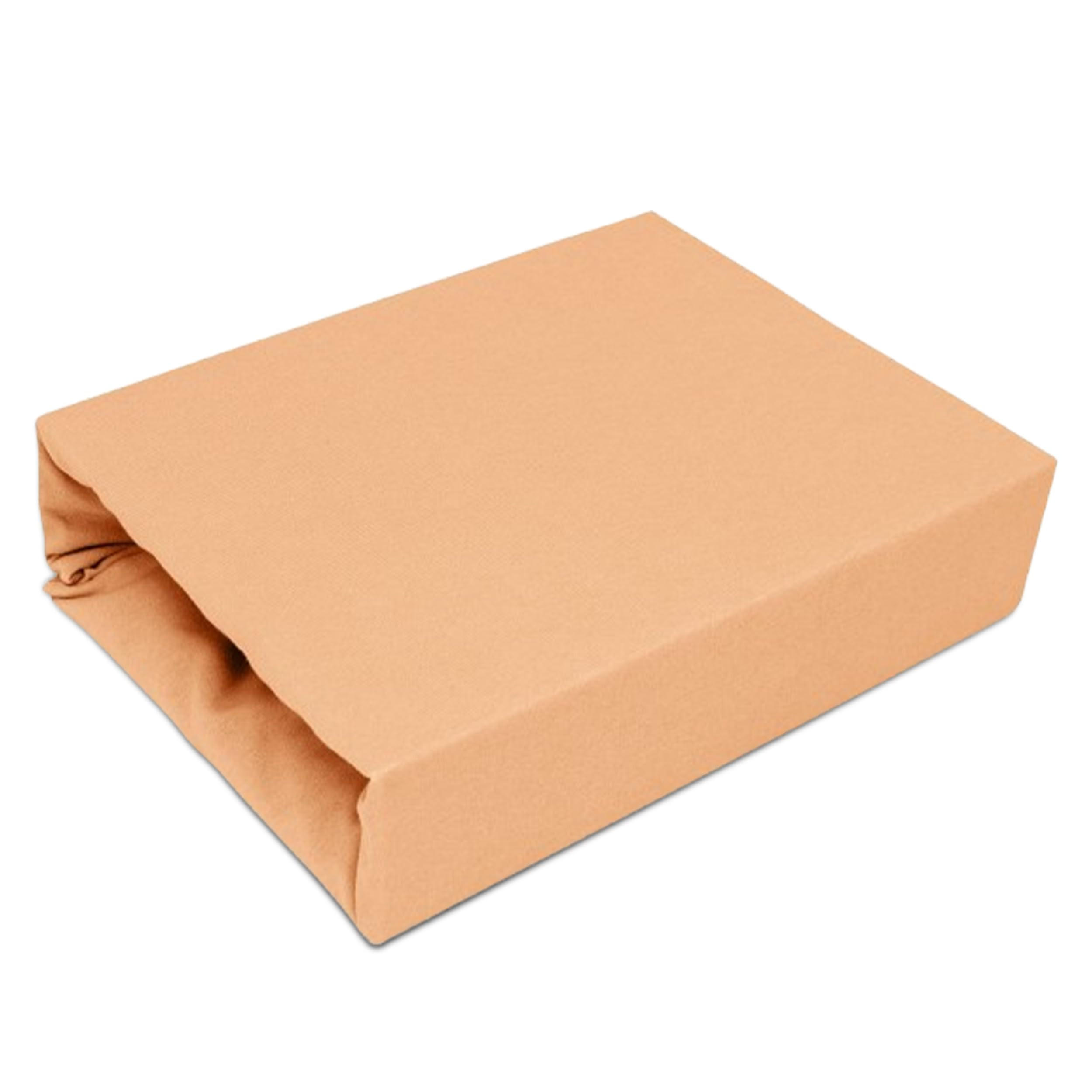 SPANNBETTLAKEN 200/220 cm, Jersey Elastisch 100 % Baumwolle Lachs - Sandfarben, Textil (200/220cm) - Best For Home