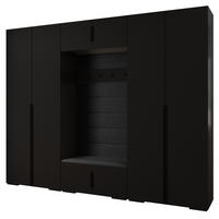 GARDEROBEN-SET 236,7/300/47 - Schwarz, Holz/Kunststoff (300/236.7/47cm) - Abiks Möbel