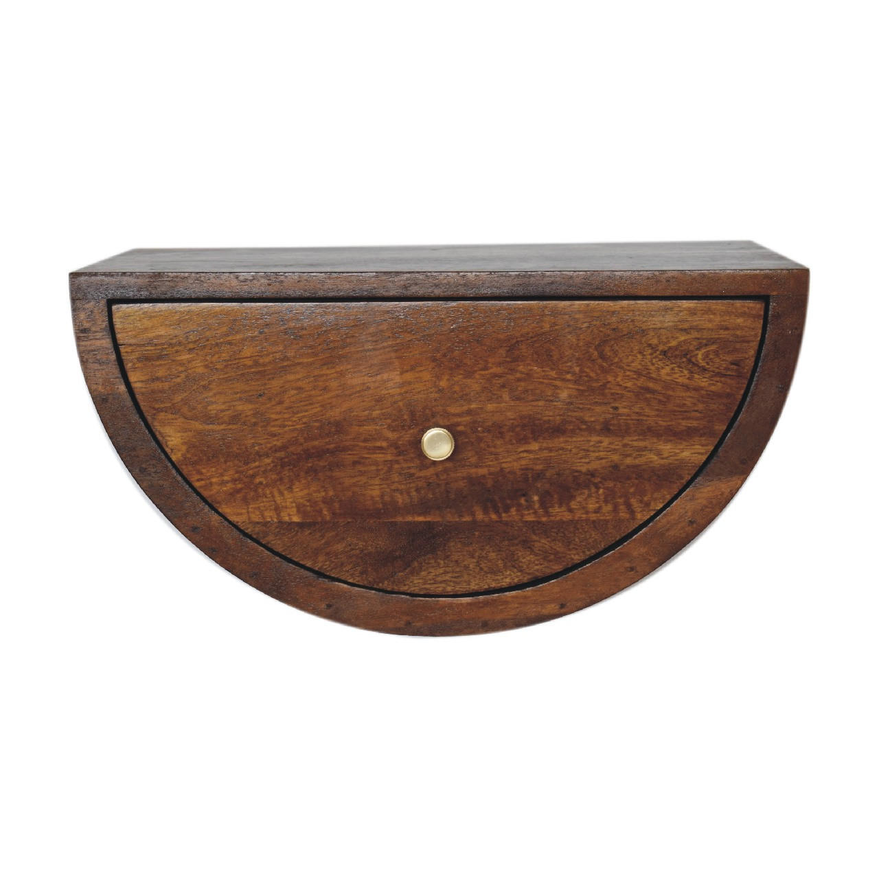 NACHTTISCH Levitate - Kastanienfarben/Messingfarben, Holz/Metall (45/23/32cm) - Artisan Furniture
