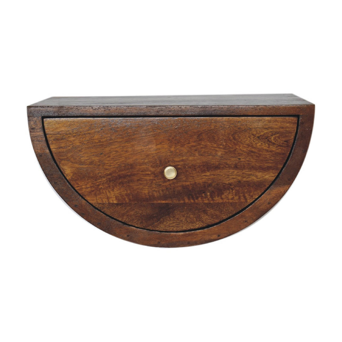 NACHTTISCH Levitate - Kastanienfarben/Messingfarben, Holz/Metall (45/23/32cm) - Artisan Furniture