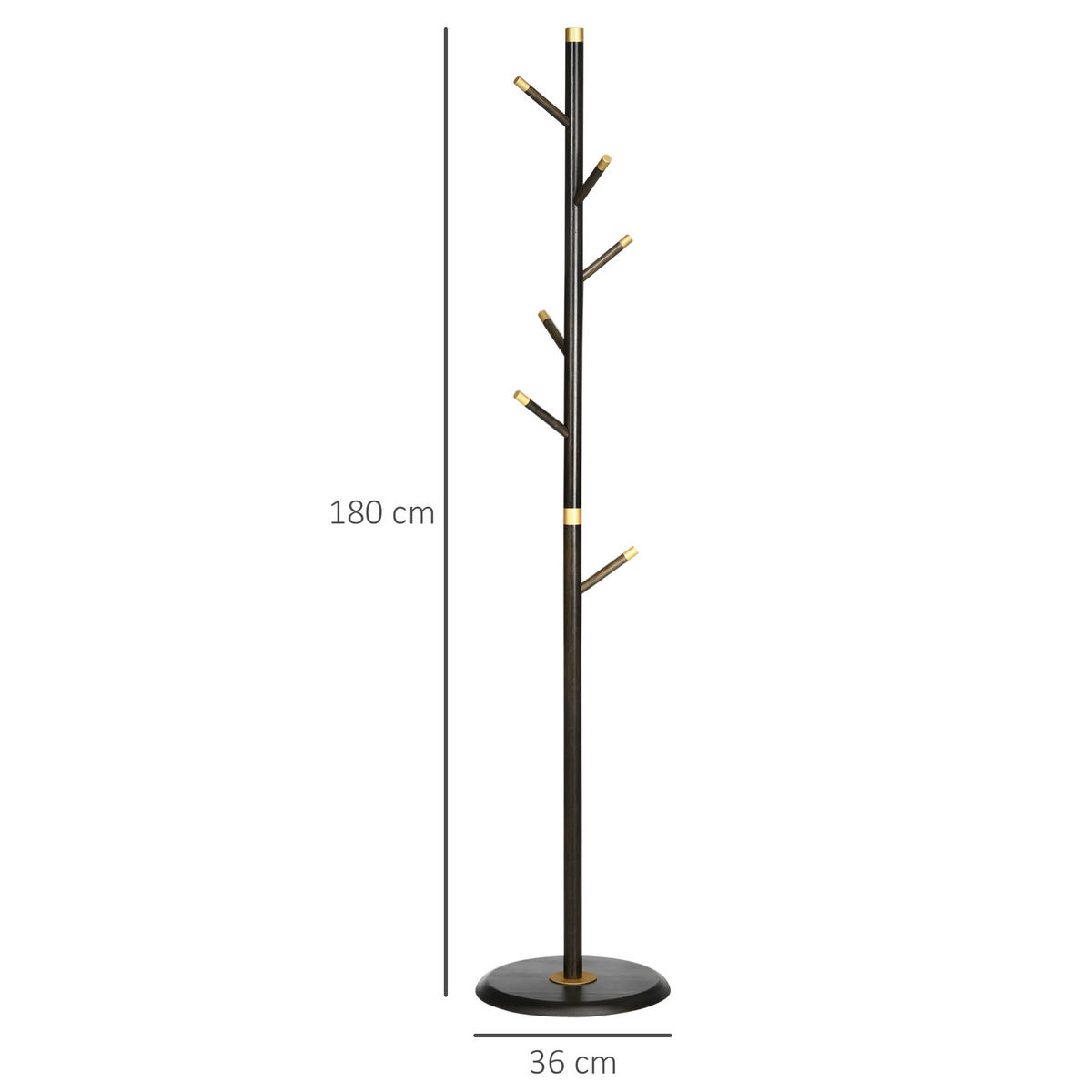 KLEIDERSTÄNDER - Walnussfarben, Holzwerkstoff/Metall (36/180/36cm) - HOMCOM