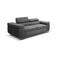 SOFA Marlene mit verstellbaren Kopfstützen 202 cm Wohnzimmer, grau - Grau, Holz (202/87/97cm) - Margaret Hadas24