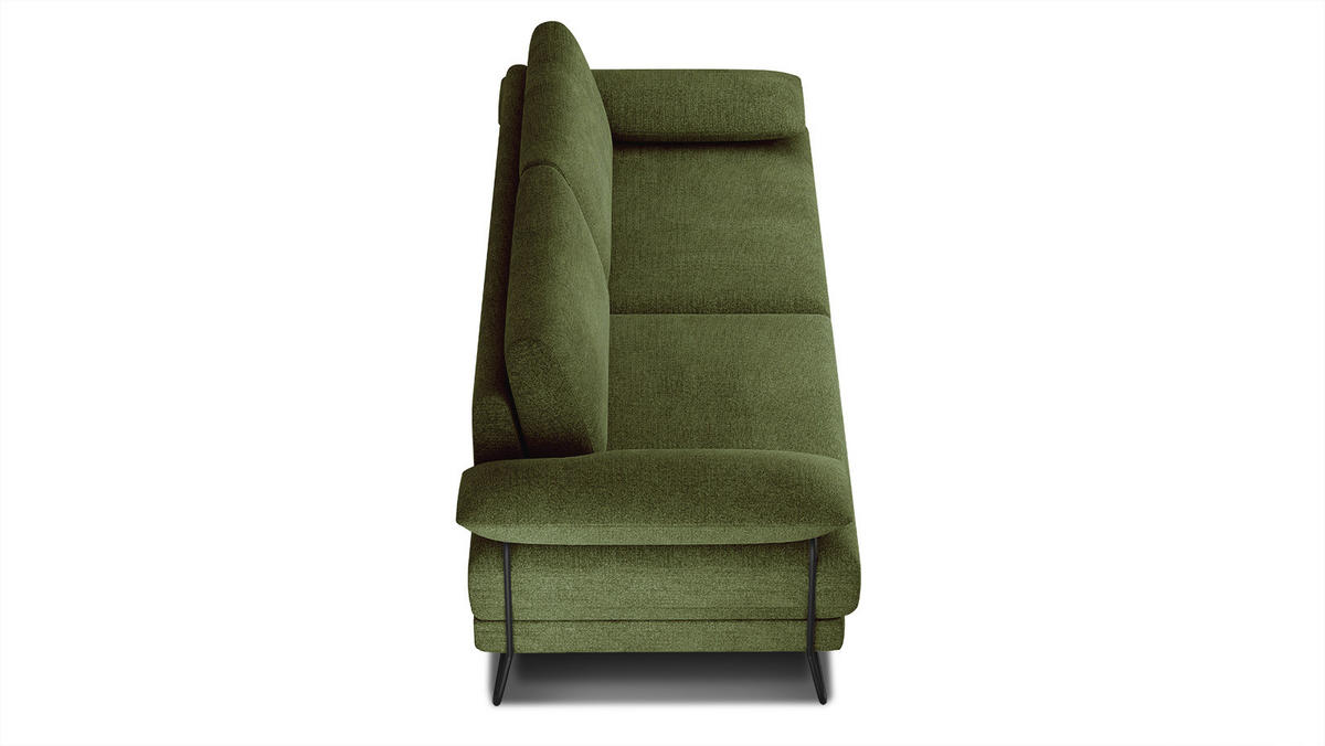 SOFA LORI 3-Sitzer, olivgrün - Schwarz/Olivgrün, Holzwerkstoff/Textil (245/87/96cm) - Courtois Laville