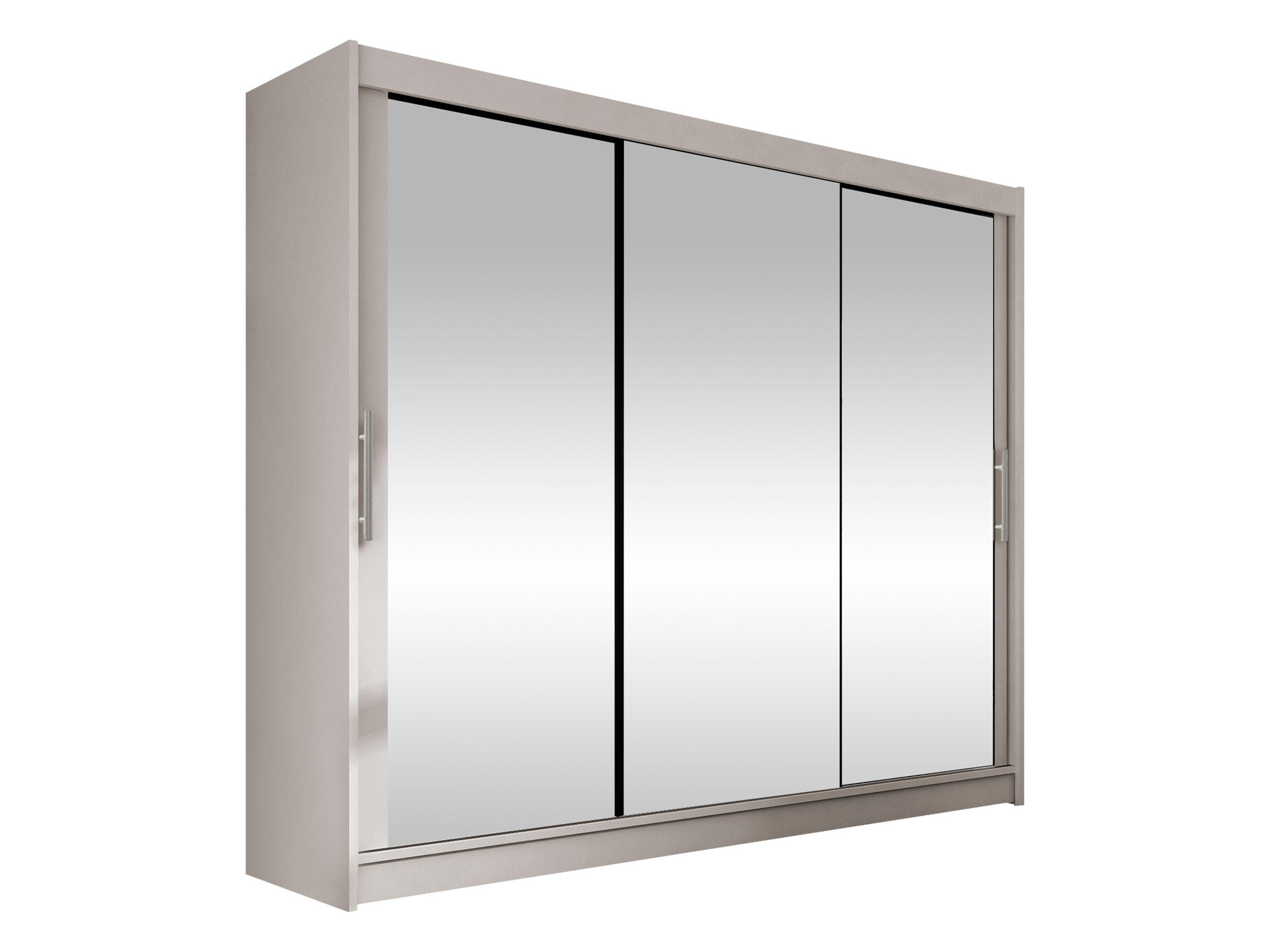 KLEIDERSCHRANK Aston III - Kaschmir/Silberfarben, Holzwerkstoff/Kunststoff (250/215/58cm) - MIRJAN24