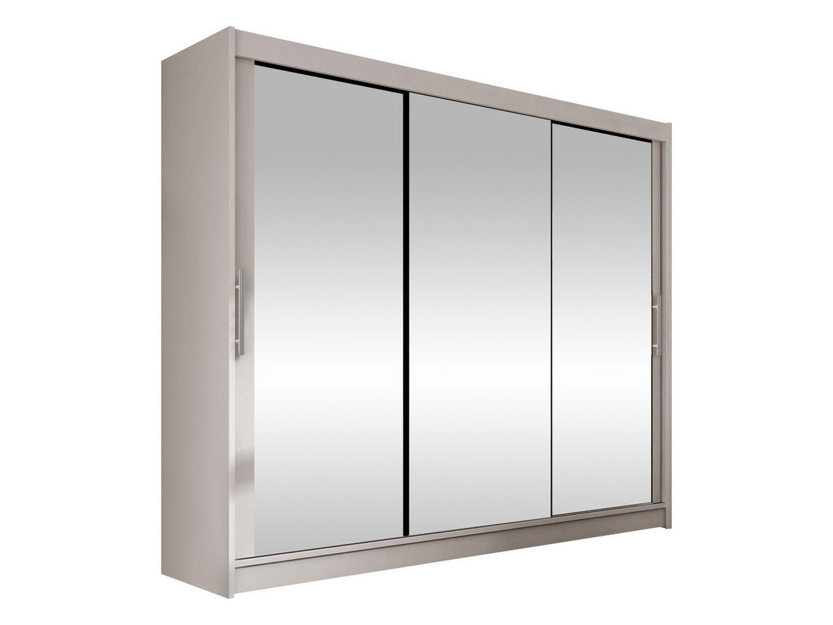 KLEIDERSCHRANK Aston III - Kaschmir/Silberfarben, Holzwerkstoff/Kunststoff (250/215/58cm) - MIRJAN24