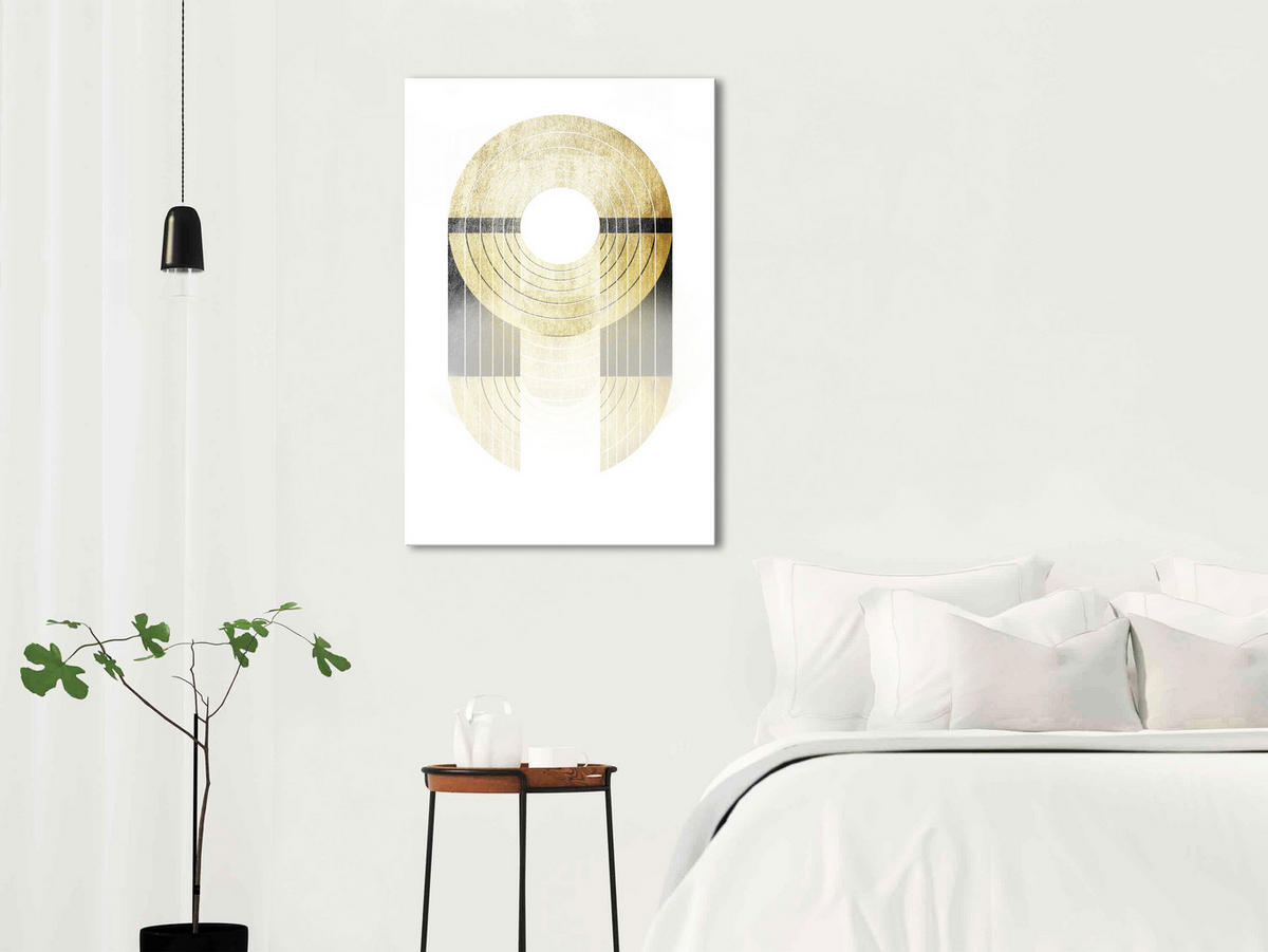 KUNSTDRUCK Weiß 40/60 cm - Goldfarben/Weiß, Textil (40/60cm) - KUNSTLOFT