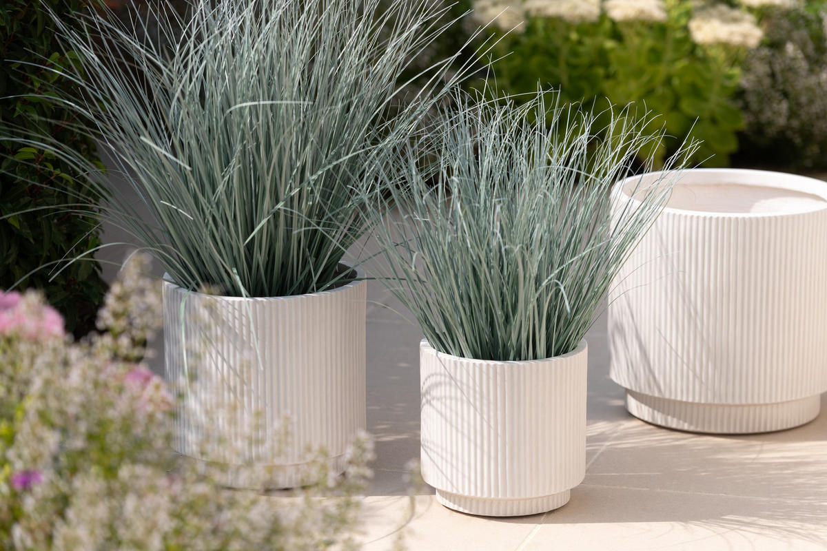 BLUMENTOPF MISTY - Töpferei - Weiß - 3er set - Ø 37 cm - Weiß, Keramik (37/37cm) - J-Line