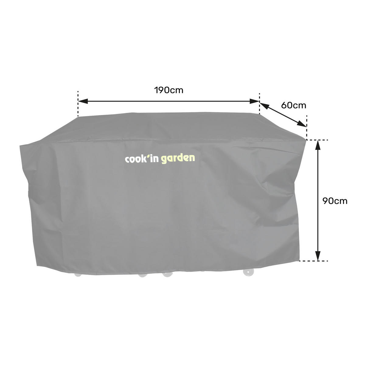 SCHUTZHÜLLE Schwarz - Schwarz, Kunststoff (190/60/90cm) - Cook'in Garden