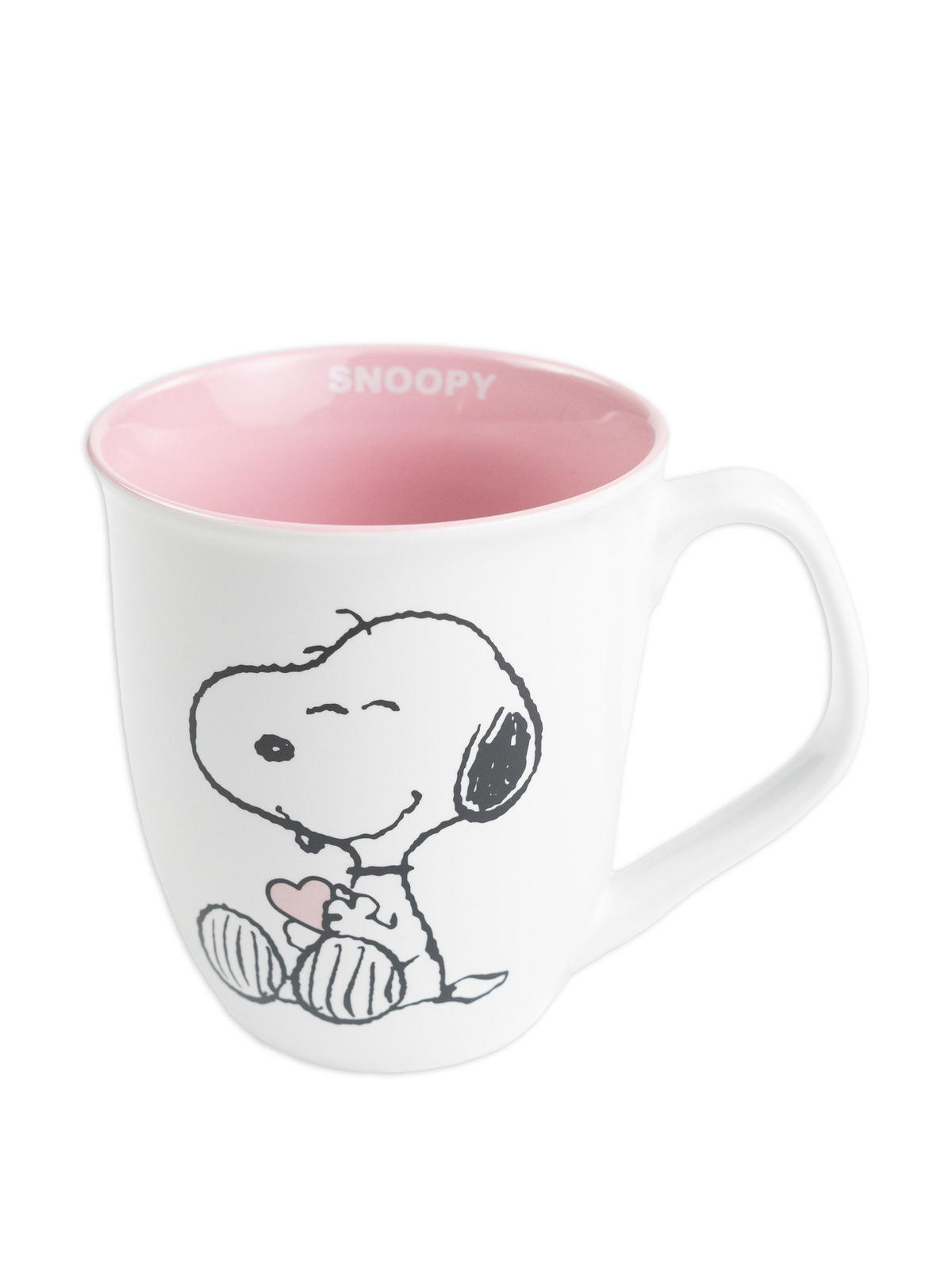 KAFFEEBECHER The Peanuts Snoopy Weiß/Rosa 280 ml - Multicolor, Keramik (0.28L) - United Labels