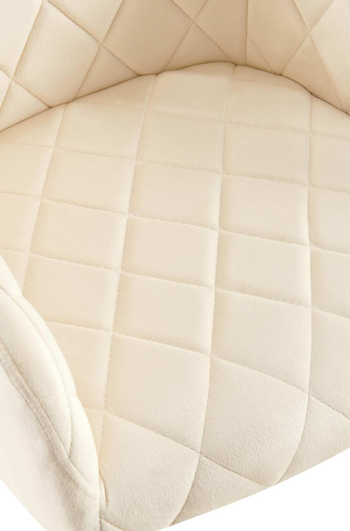 ARMLEHNENSTUHL 2er Set Samt Creme - Goldfarben/Creme, Textil (53/83/61cm) - CLP