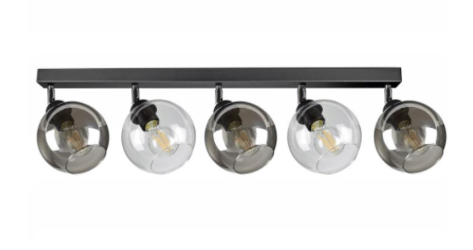 DECKENLEUCHTE HAGEN - Transparent/Schwarz, Glas/Metall (15/95/21cm) - kiki design