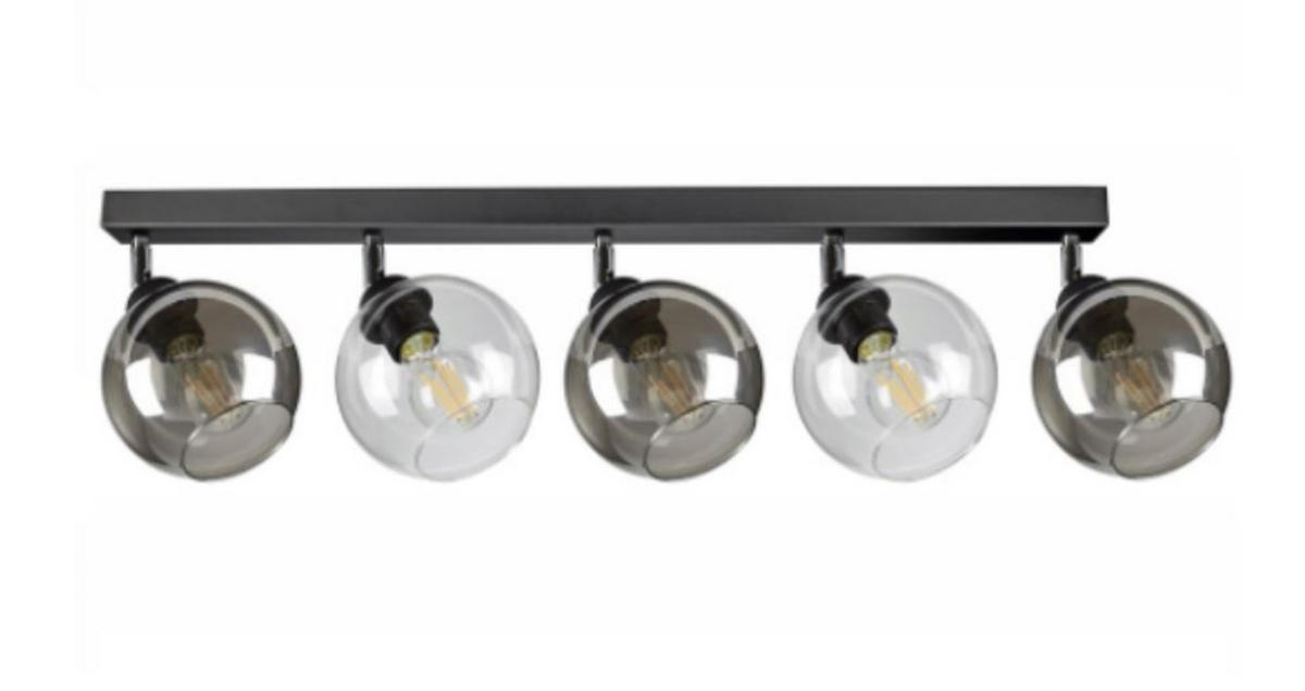 DECKENLEUCHTE HAGEN - Transparent/Schwarz, Glas/Metall (15/95/21cm) - kiki design