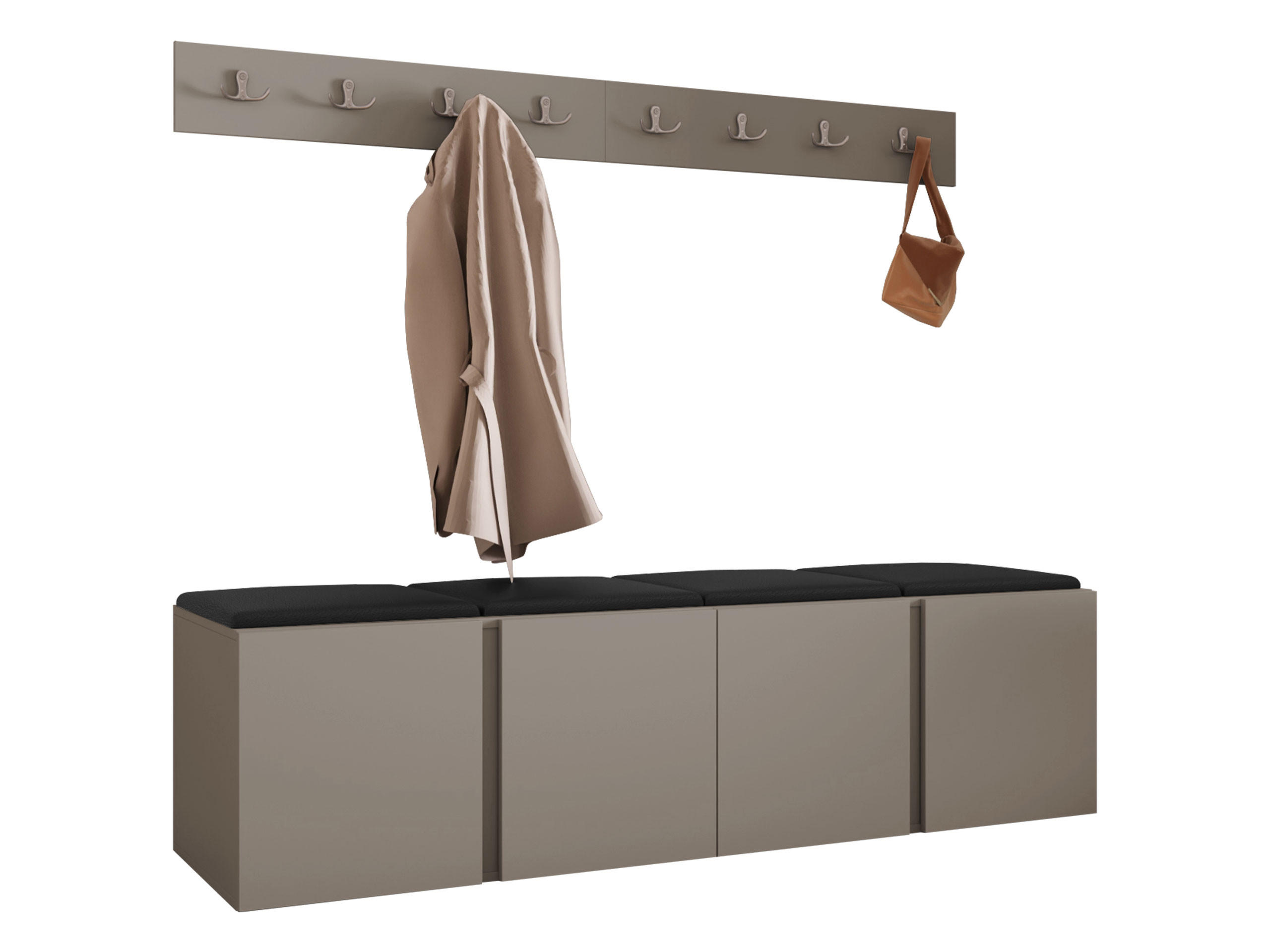MOBILIER PENTRU HOL Orion VII - cașmir/negru, material plastic/compozit lemnos (168/42/46cm) - MIRJAN24