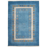 GABBEH-TEPPICH handgeknüpft Rizbaf Blau 247/169 cm Schurwolle - Blau, Textil (169/247cm) - Looma