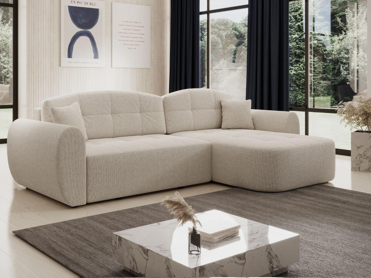 ECKSOFA Avessio Beige - Beige/Schwarz, Holz/Kunststoff (282/170cm) - Graingold