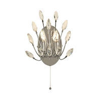 SEARCHLIGHT Peacock 2-flammige Wandleuchte, Kristall - Grau, Glas (14/24/13cm) - SearchLight