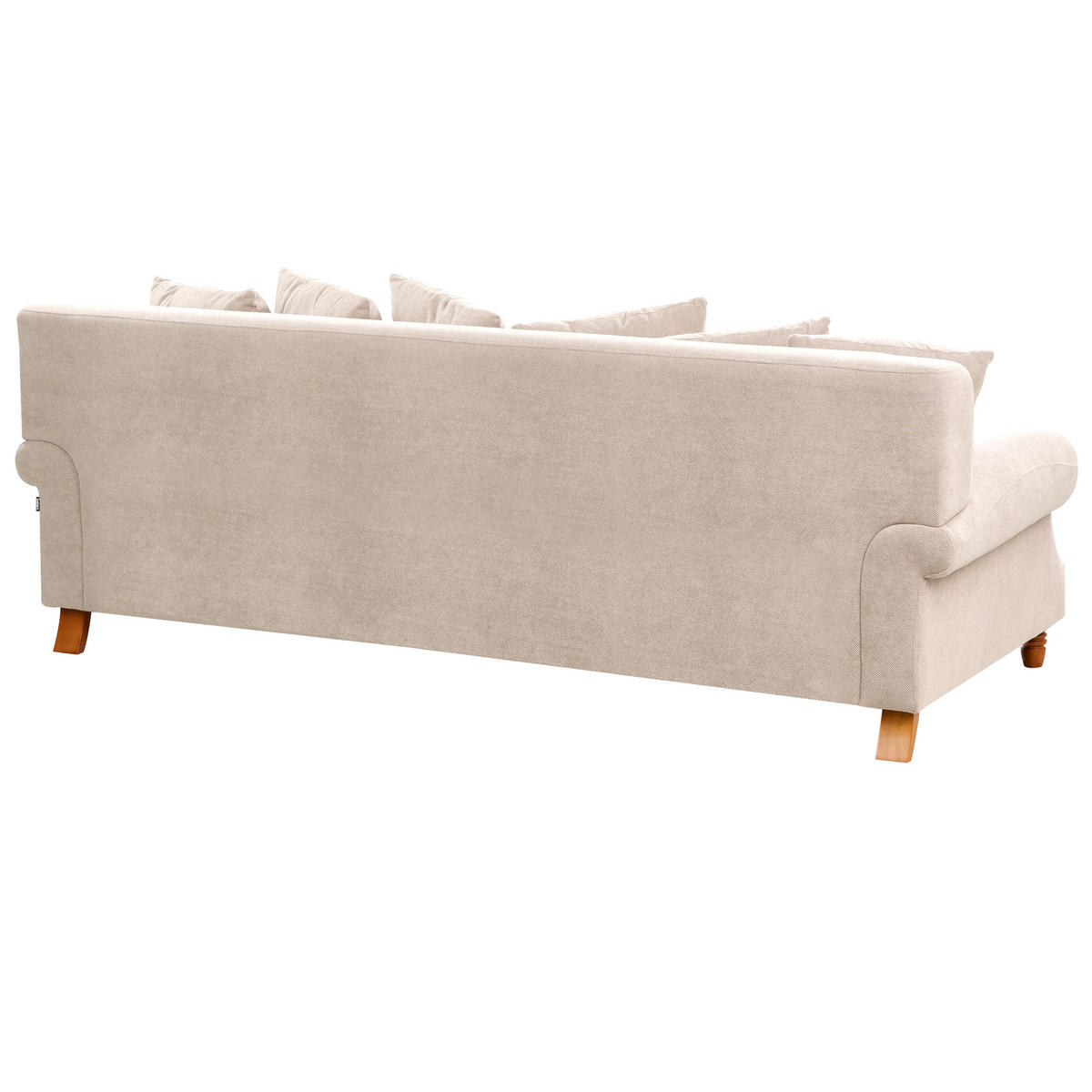 3-SITZER-SOFA beige Eike - Beige/Dunkelbraun, Textil (229/82/102cm) - Beliani
