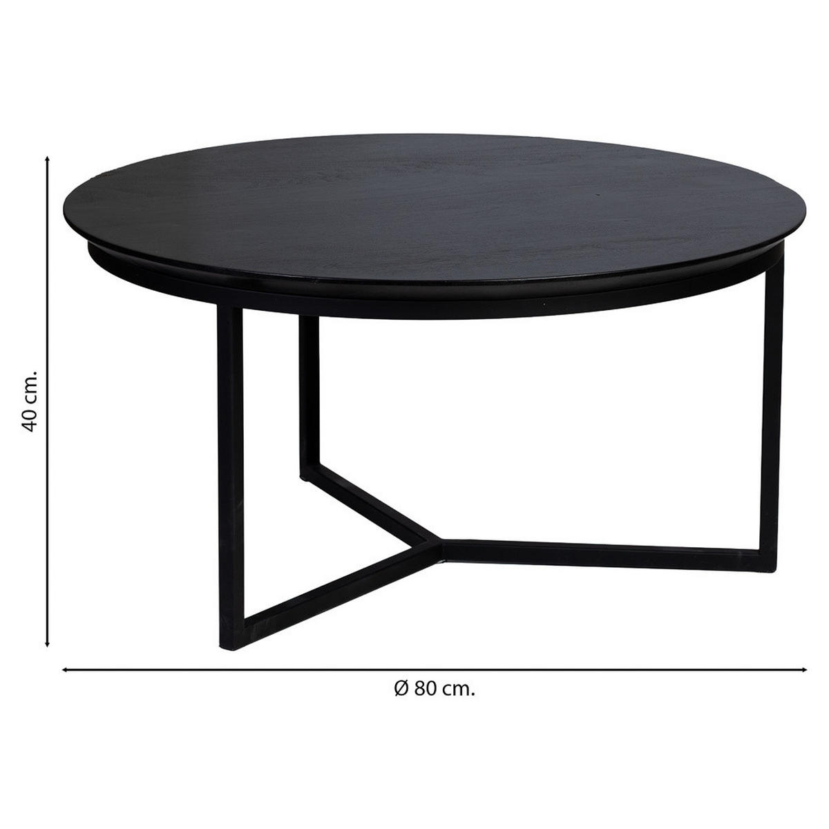 TISCH, schwarz, 80x40cm - Schwarz, Holz (80/80/40cm) - Wanderlust