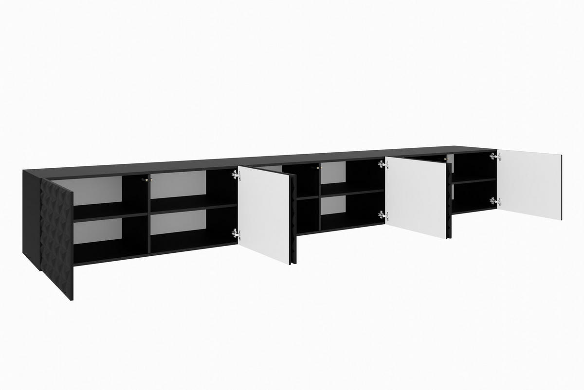 TV-SCHRANK CALI - Schwarz, Holzwerkstoff (300/41/40cm) - Meblini