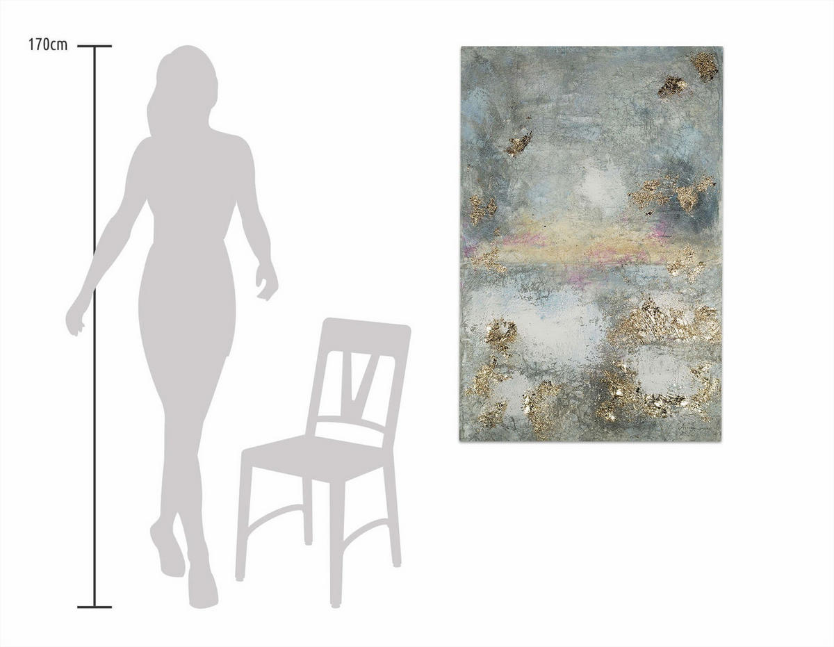 ACRYLBILD HANDGEMALT 80/120 cm - Grau, Holz/Textil (3.06/120cm) - KUNSTLOFT