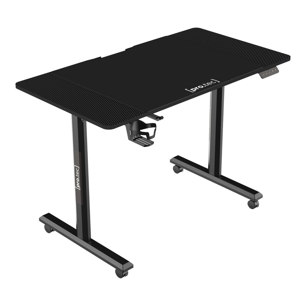 SCHREIBTISCH höhenverstellbar Pomona - Schwarz, Holzwerkstoff/Metall (60/110/117cm) - pro.tec