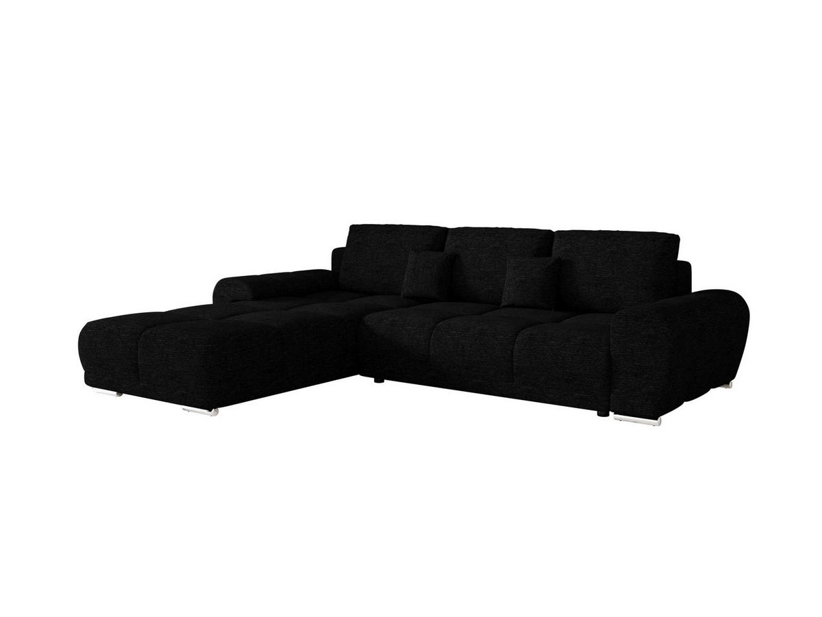 ECKSOFA BEGA L Links ARAGON 99 mit Schlaffunktion - Schwarz, Textil (289/185cm) - Bedante