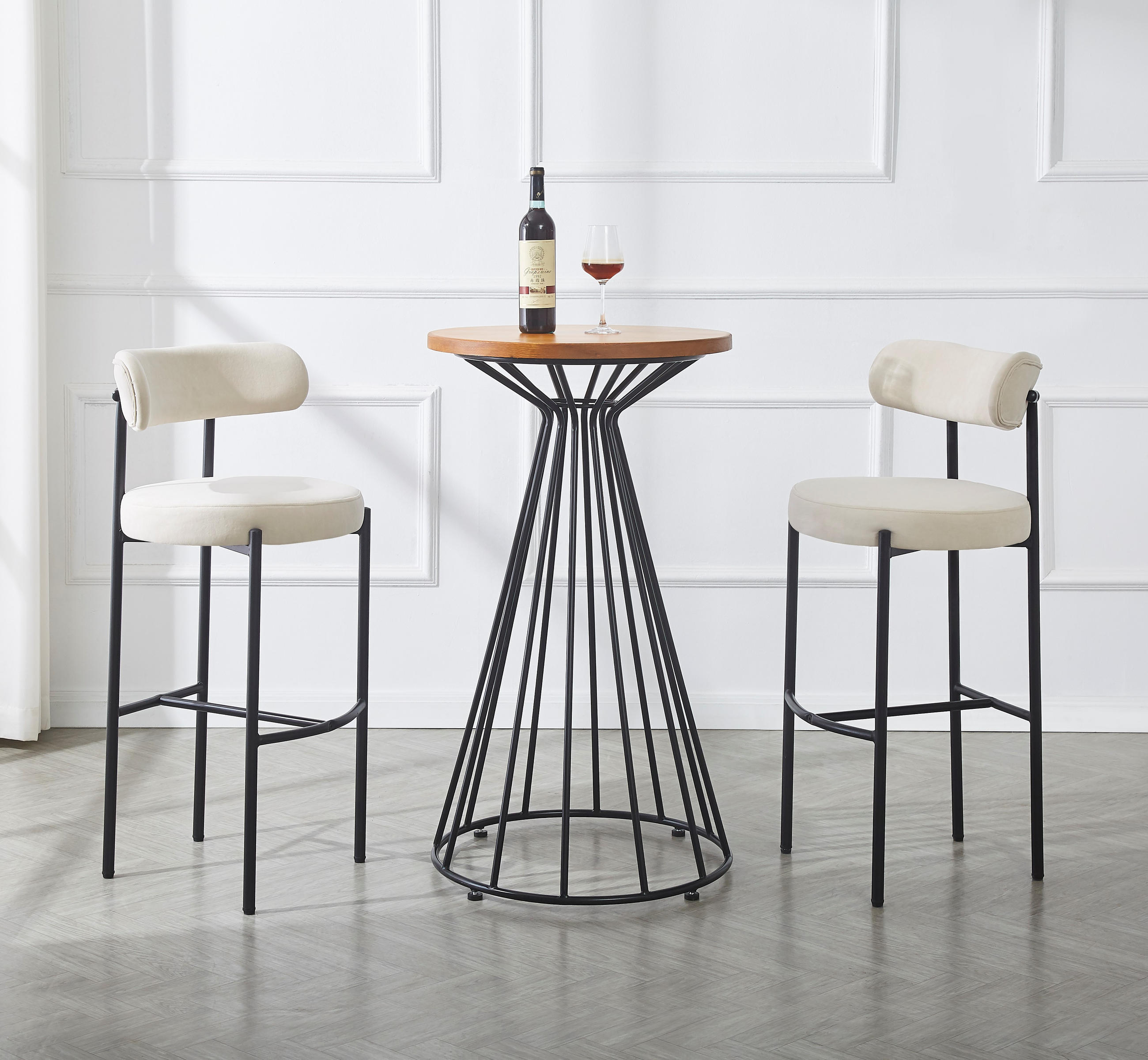 BARHOCKER 2er-Set Metall Beige - Beige, Metall (47/103/47cm) - Nordlys