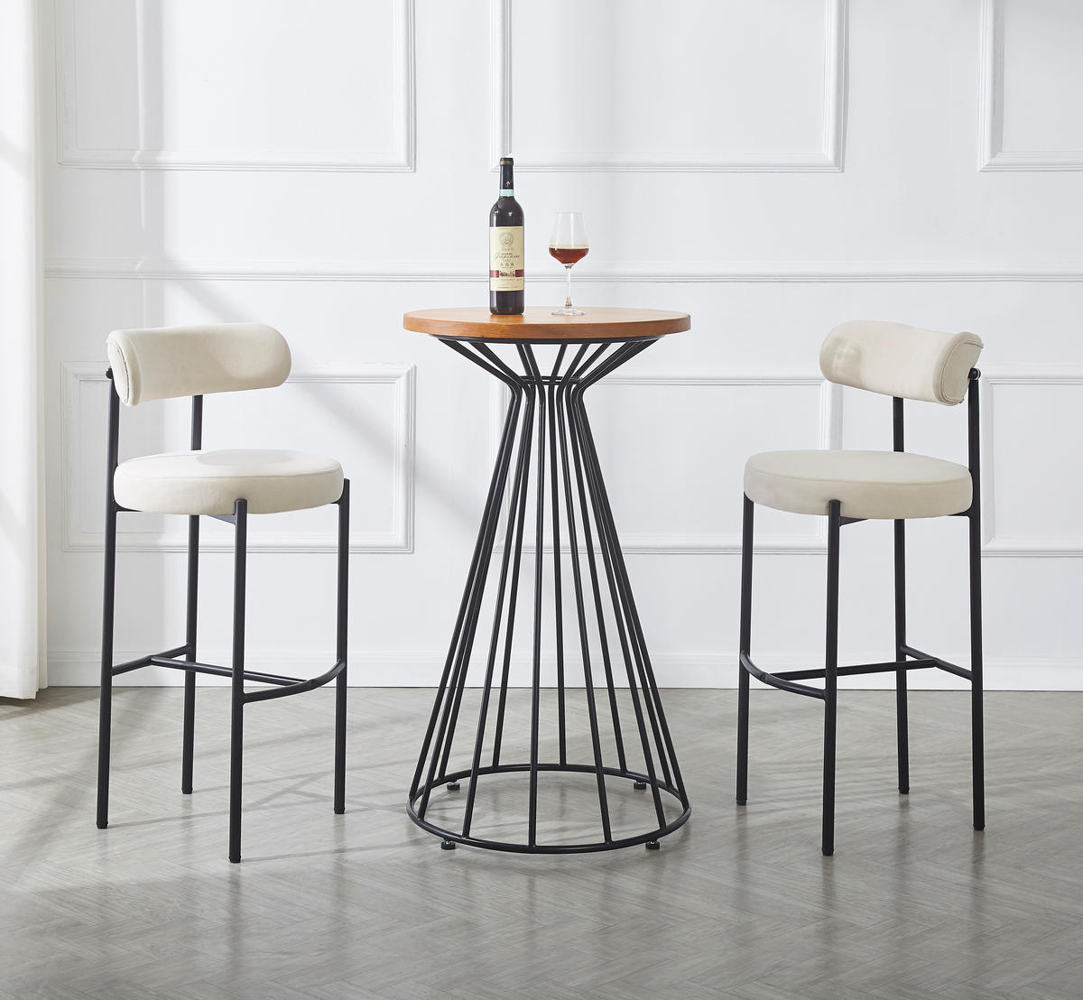 BARHOCKER 2er-Set Metall Beige - Beige, Metall (47/103/47cm) - Nordlys