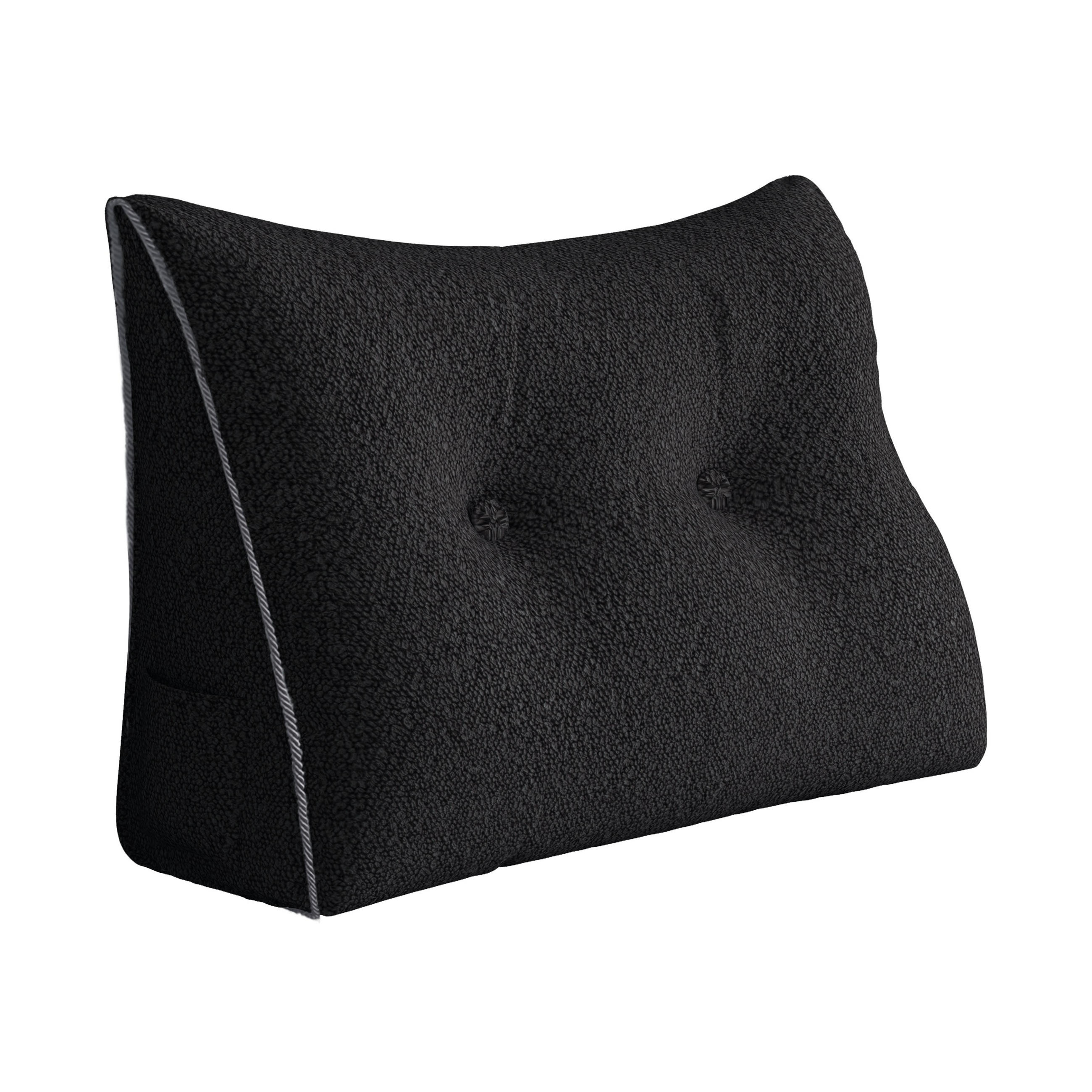 RÜCKENKISSEN Plüsch Schwarz 60 cm - Schwarz, Textil (50/60cm) - Vercart