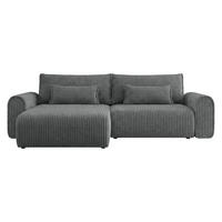ECKSOFA Surles Cord - Schwarz/Grau, Holz/Kunststoff (245/145cm) - MIRJAN24