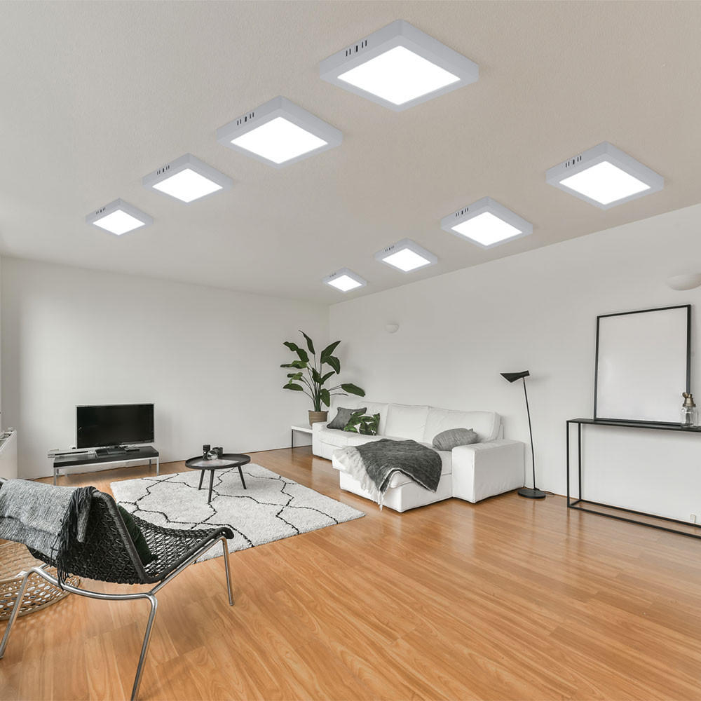 LED DECKENLEUCHTE Kunststoff Weiß 8er Set - Weiß, Kunststoff (21.4/21.4/3.1cm)