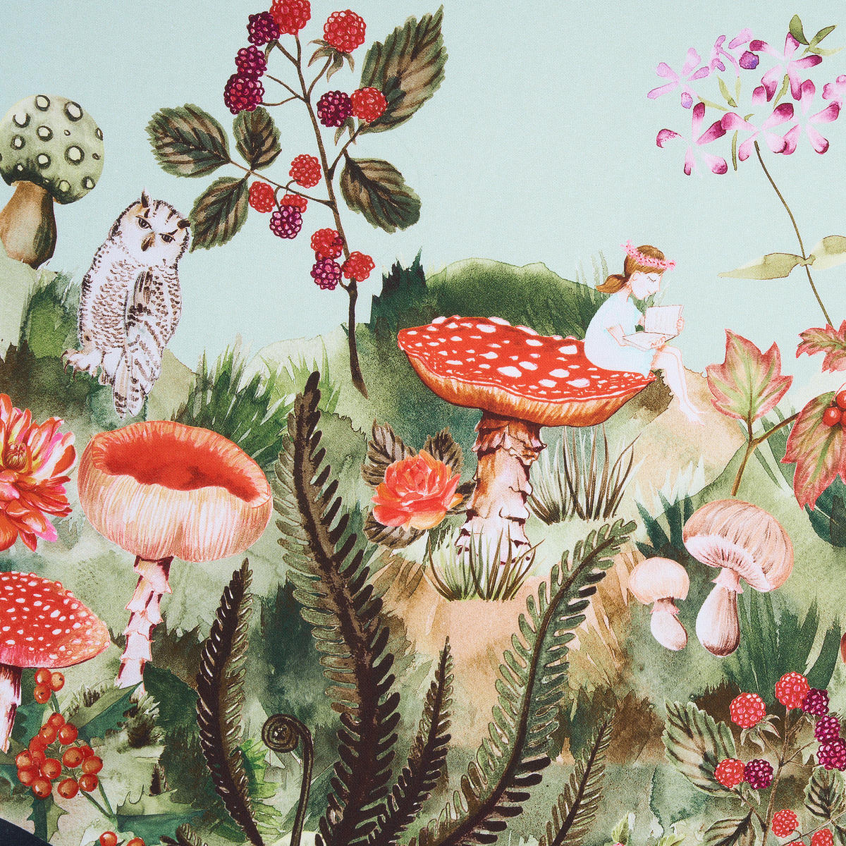 TISCHDECKE Funghi & Flowers Rund 180 cm - Multicolor, Textil (160/160cm) - Butlers