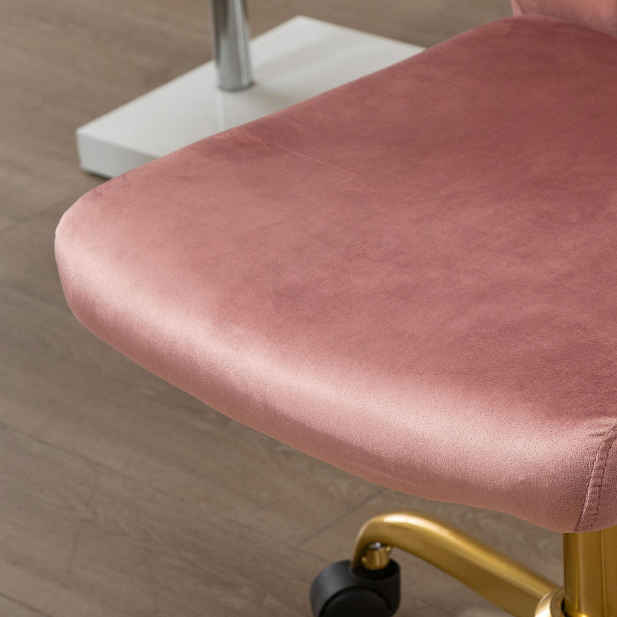 DREHSTUHL DE-11664 Samt Rosa mit Goldgestell - Roségold, Textil (60/102/56cm) - ComfortXL