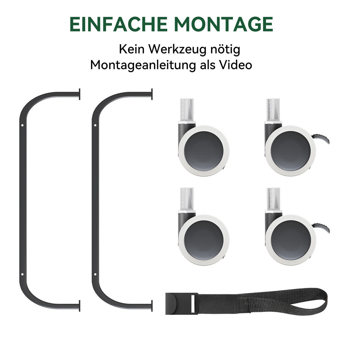 GÄSTEBETT klappbar 90x190 cm Metall Schwarz mit Memory-Foam-Matratze - Schwarz, Metall (90/190cm) - Meubliv
