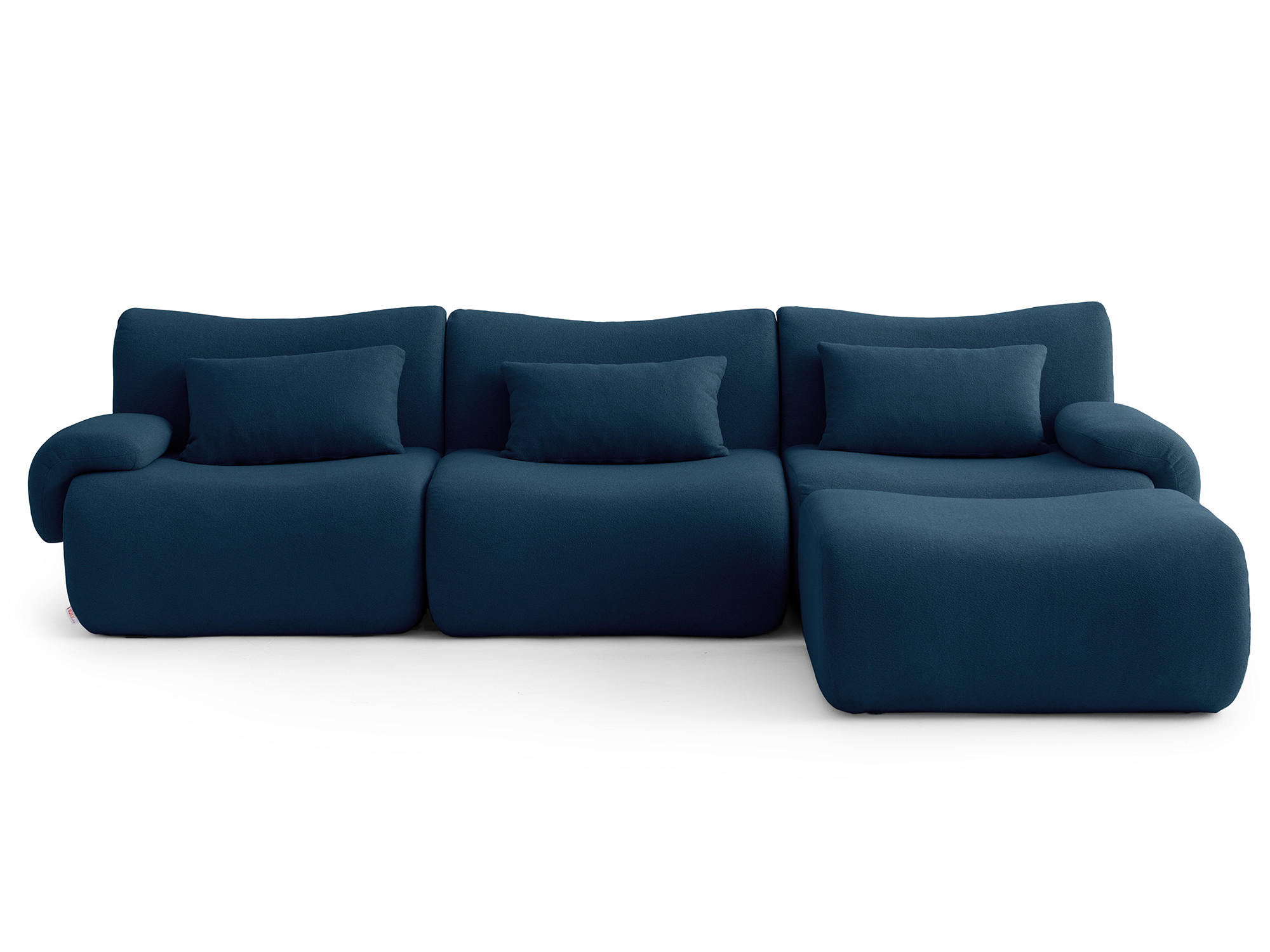 ECKSOFA Bouclé-Stoff Tiefblau - Blau, Textil (281/190cm) - MILYsofa