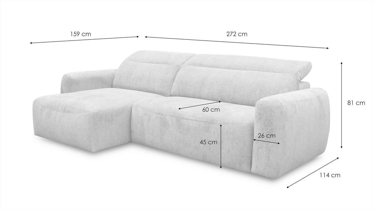 ECKSOFA NERO 4-Sitzer, gelb - Gelb/Schwarz, Holz/Textil (272/81/159cm) - Courtois Laville