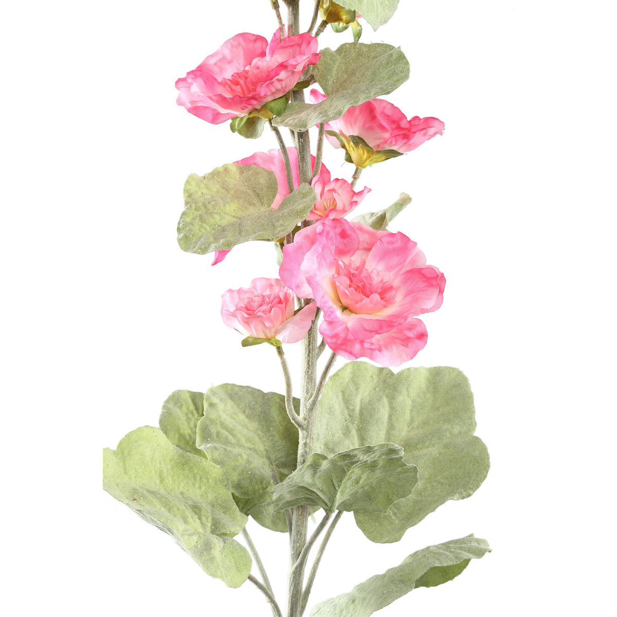 KUNSTBLUME Hollyhock Rosa 65/26/114cm - Pink, Textil (114cm) - PTMD Collection