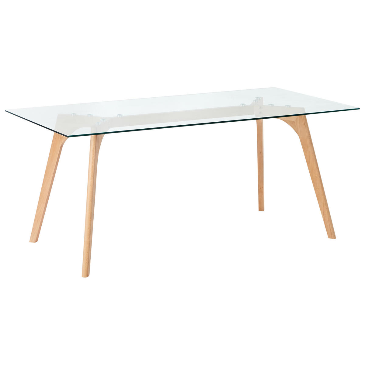 ESSTISCH Glas 180/90 cm Hudson - Hellbraun/Transparent, Glas (90/180/75cm) - Beliani