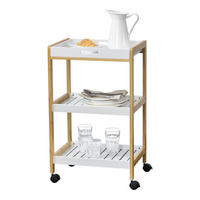 SERVIERWAGEN Lugano - Beige, Naturmaterialen (46/75/35cm) - [en.casa]