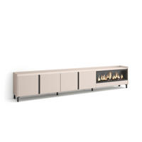 LOWBOARD, Beige, 315/35/61cm, Kamin mit Feuereffekt XXL - Beige, Holzwerkstoff (315/61/35cm) - Skraut Home