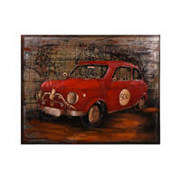 3D-METALLBILD rotes Auto Stahl Bunt 7x80x100cm - Multicolor, Metall (80/7cm) - DELUKE