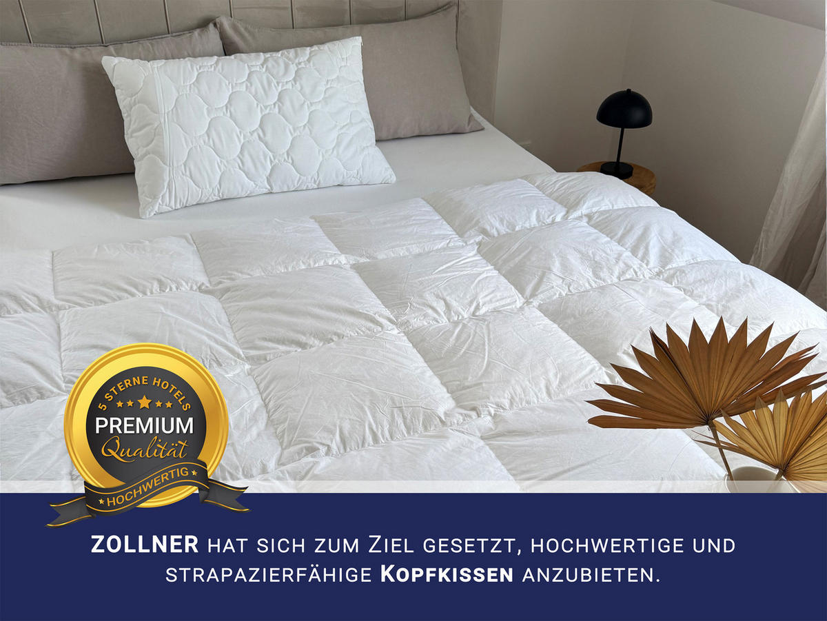 KOPFKISSEN, 50x80 cm, 100% Polyester-Hohlfaser Füllung - Weiß, Textil (50/80cm) - Zollner