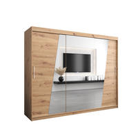 SCHWEBETÜRENSCHRANK 200/250/62 3-türig - Silberfarben/Eiche Artisan, Holz/Kunststoff (250/200/62cm) - MÖBEL KRYSPOL
