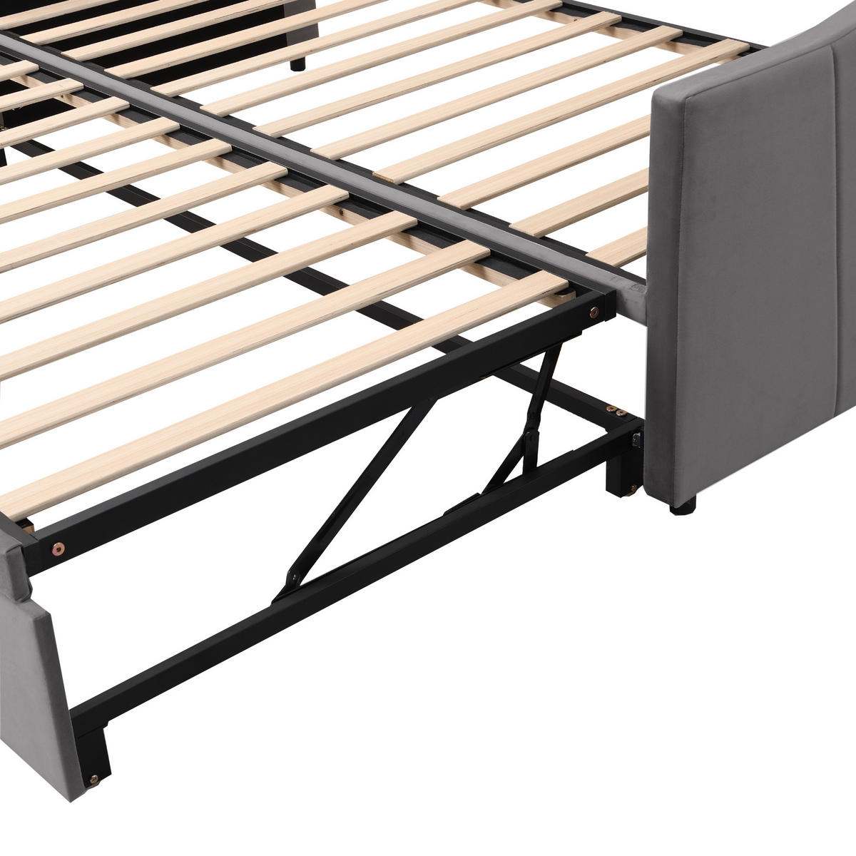 AUSZIEHBETT 90/180/200 cm DE-01584, in Grau - Grau, Holzwerkstoff (90/200cm) - ComfortXL