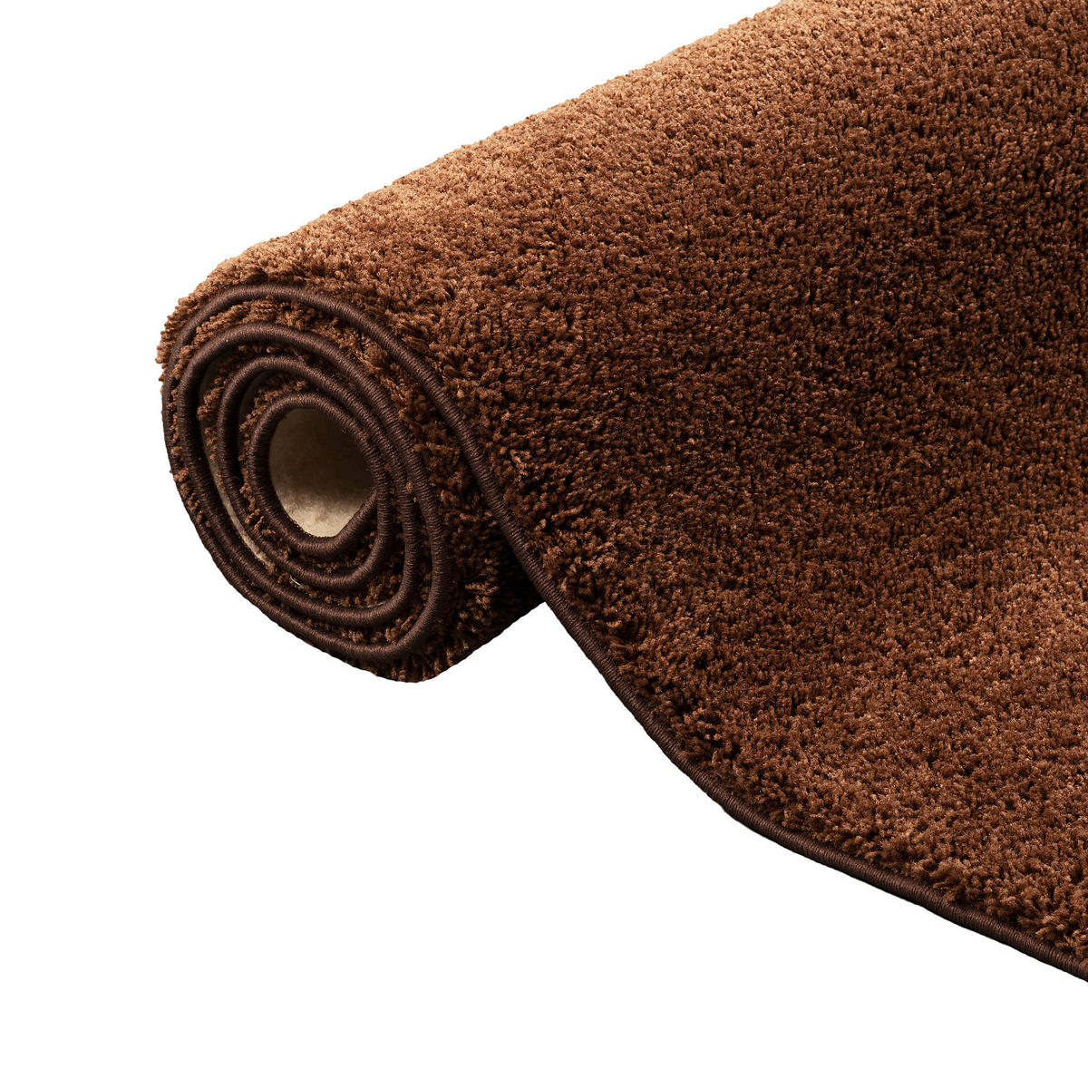 HOCHFLOR SHAGGY LÄUFER TEPPICH PALACE - Braun, Textil (100/100cm) - Snapstyle