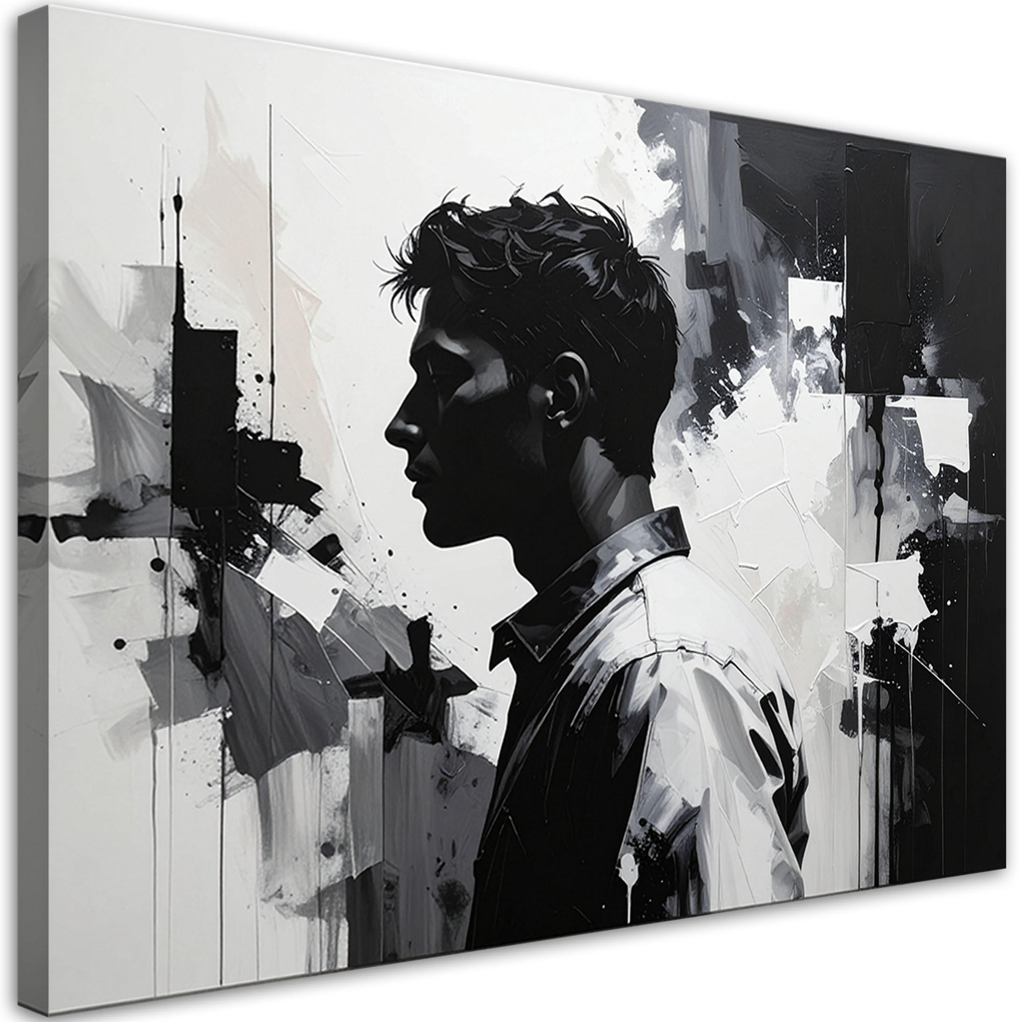 Feeby Leinwandbild, Schwarz 100x70 cm