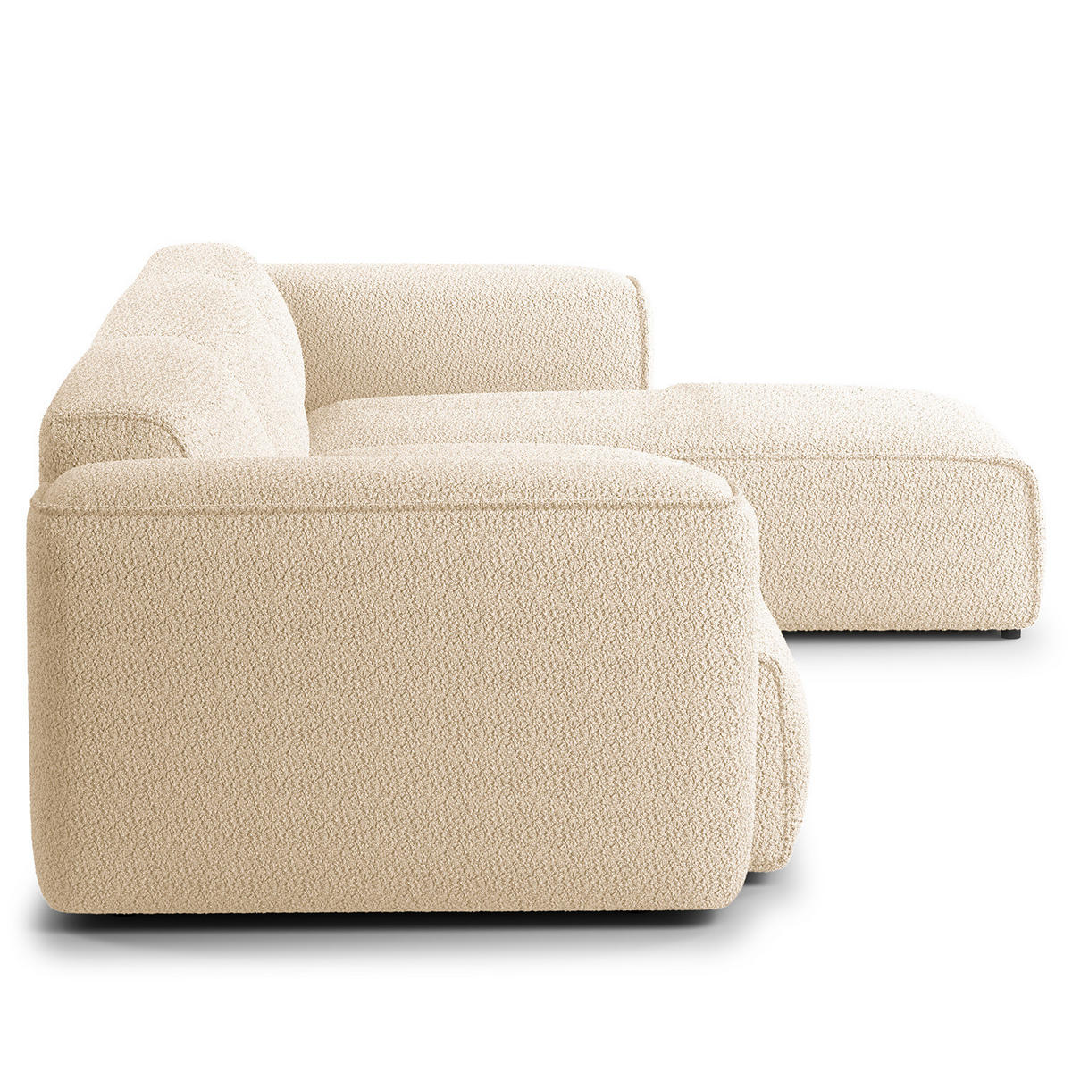 3-SITZER ECKSOFA mit Longchair - Beige/Schwarz, Kunststoff/Textil (317/173cm) - home24