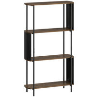 STANDREGAL MDF Stahl Braun - Schwarz/Braun, Holzwerkstoff/Metall (30/141/80cm) - HOMCOM