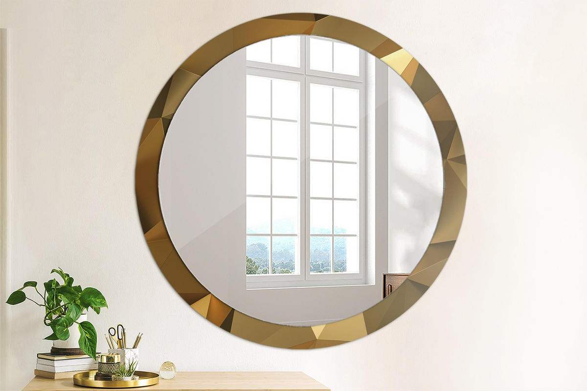 SPIEGEL Ø100 cm Rund mit Aufdruck - Braun, Glas (100/100/0.4cm) - TULUP